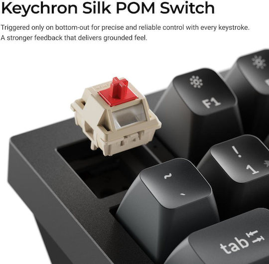 Keychron Q3 Ultra 8K Q3U-M1 Безжична Гейминг Механична Клавиатура Tenkeyless с Keychron Silk POM Червени Суичове и RGB Осветление (Английски US)