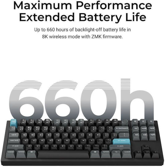 Keychron Q3 Ultra 8K Q3U-M3 Wireless Gaming Mechanical Keyboard Tenkeyless with Keychron Silk POM Brown Switches and RGB Lighting English US