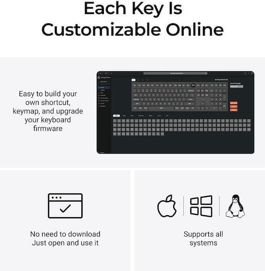 Keychron Q6 Max QMK/VIA Q6M-P1 Ασύρματο Gaming Μηχανικό Πληκτρολόγιο με Gateron Jupiter Red διακόπτες και RGB φωτισμό (Αγγλικό US) Shell White