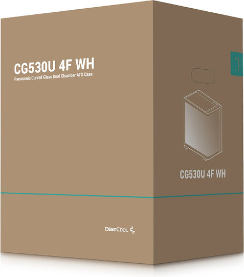 Deepcool CG530U 4F Gaming Midi Tower Кутия За Компютър Със Страничен Прозорец И ARGB Осветление Бяла