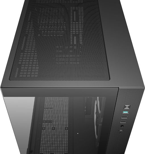 Deepcool CG330 3F Gaming Mini Tower Κουτί Υπολογιστή με Πλαϊνό Παράθυρο και ARGB Φωτισμό Μαύρο