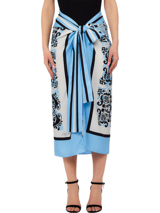Liu-jo Foulard Pareo Lt Blue Γυναικείo Παρεό Φουλάρι Γαλάζιο 2a6047t2745-p9224