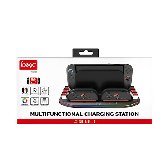 iPega Multifunctional Зарядна станция за 2 контролера Switch 2 Черен
