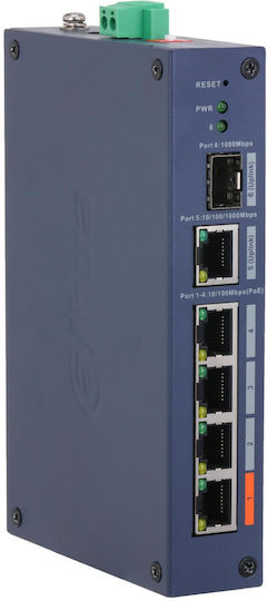 Dahua CHS4106-4ET-60 Managed L2 PoE+ Switch with 5 Gigabit (1Gbps) Ethernet Ports and 1 SFP Port
