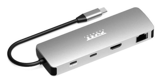 Port Designs USB-C Докинг Станция Сив