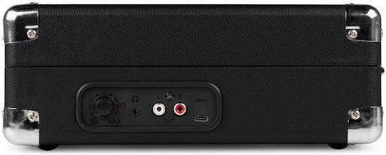 Audizio RP111BK 102.035 Куфар Грамофон с Ремъчно Задвижване Предусилвател и Вградени Говорители Черен