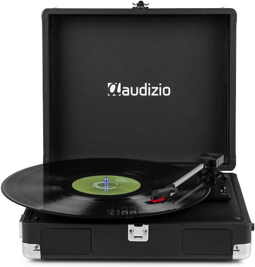 Audizio RP111BK 102.035 Куфар Грамофон с Ремъчно Задвижване Предусилвател и Вградени Говорители Черен