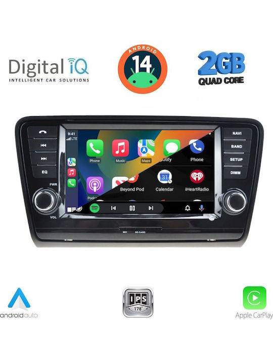 Digital IQ Auto-Audiosystem Für Skoda Octavia 2013-2021 Bluetooth USB Eingebautes Wi-Fi GPS Apple CarPlay Android Auto Mit 8 Zoll Touchscreen