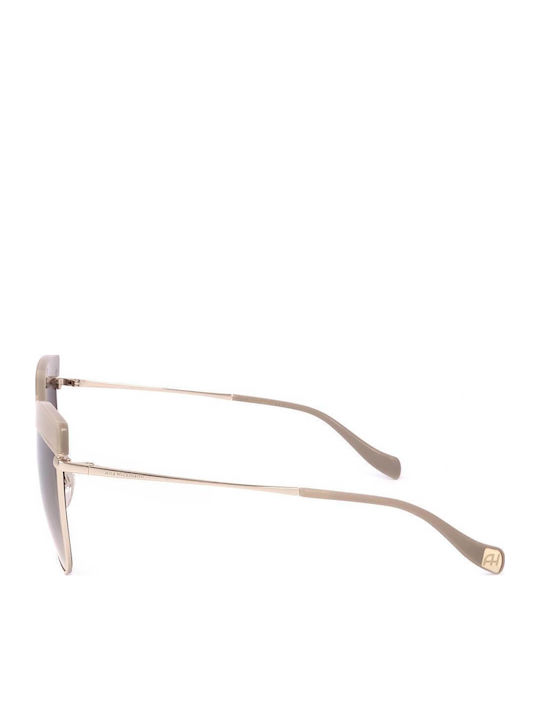 Ana Hickmann Women's Sunglasses with Silver Metal Frame and Brown Gradient Lens AH3190 02S