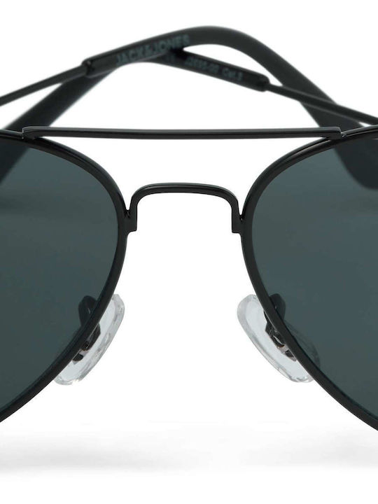 Jack & Jones 12184899 Men's Sunglasses with Black Metallic Frame and Black Lens 12184899