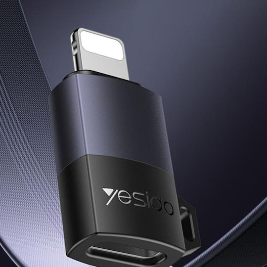 Adaptor OTG Lightning La Type-C 27W 480Mbps Aliaj De Aluminiu Yesido Gri