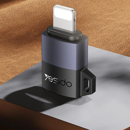 Otg Adapter Lightning To Micro-usb 480mbps 12w Aluminum Alloy Yesido Silver