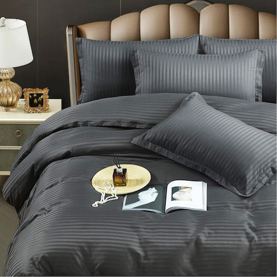 Kotonia Home Set Pillowcases with Envelope Cover Anthracite Gray 70x70cm