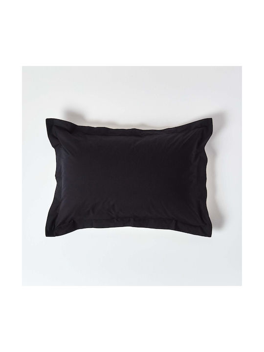 Kotonia Home Σετ Μαξιλαροθήκες με Φάσα Black 50x70εκ.