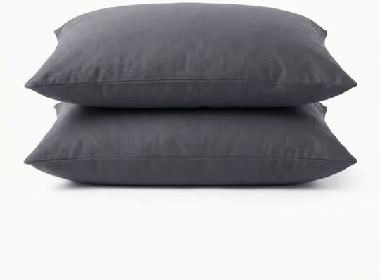 Kotonia Home Set Pillowcases with Envelope Cover Anthracite Gray 70x70cm