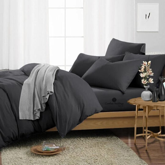 Kotonia Home Set Pillowcases with Envelope Cover Anthracite Gray 70x70cm