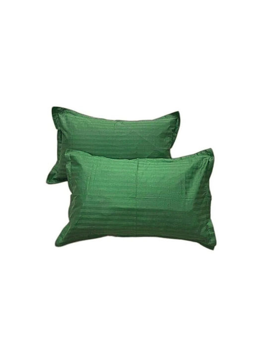 Kotonia Home Set Pillowcases with Envelope Cover Emerald Green 70x70cm