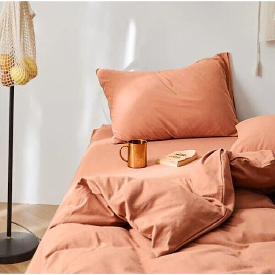 Kotonia Home Set Pillowcases with Envelope Cover Cocoa 40x40cm
