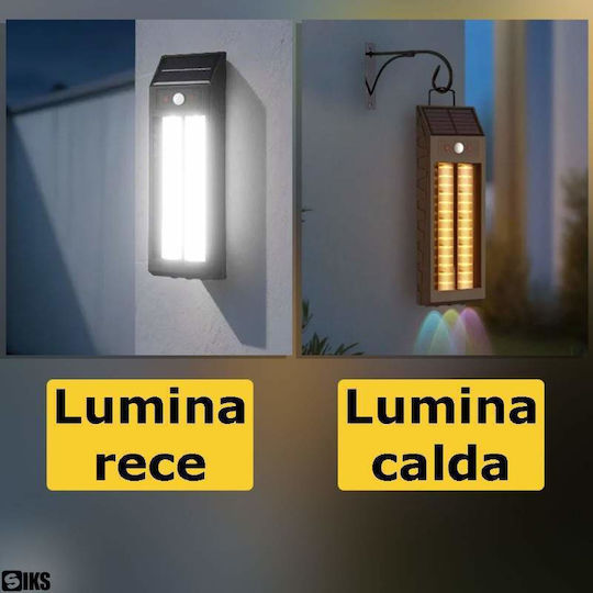 Lumină Solară de Perete Alb Cald cu Senzor de Mișcare și Fotocelulă IP65