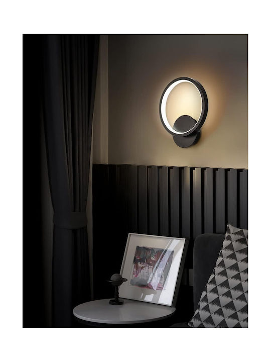Lampa De Perete Modernă Cu LED Integrat Și Lumină Alb Natural Neagră 22.5x20x5.5cm
