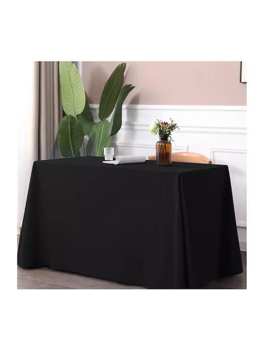 Kotonia Home Baumwoll Tischdecke Schwarz 150x240cm