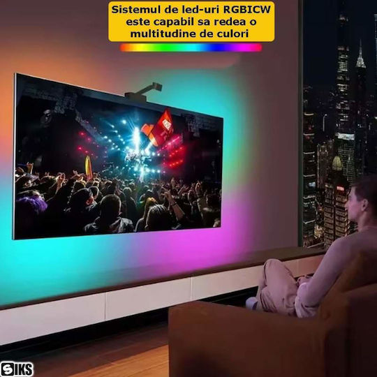 Bandă LED Televizor USB 5V 5m Tip SMD5050 cu Sursă de Alimentare