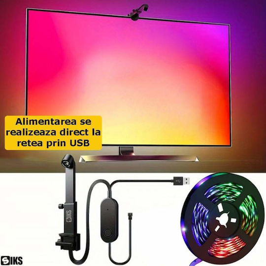 Bandă LED Televizor USB 5V 5m Tip SMD5050 cu Sursă de Alimentare
