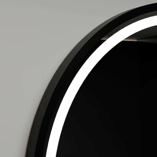 Alista Home Magnifying Round Bathroom Mirror Led Touch 60x60cm Black