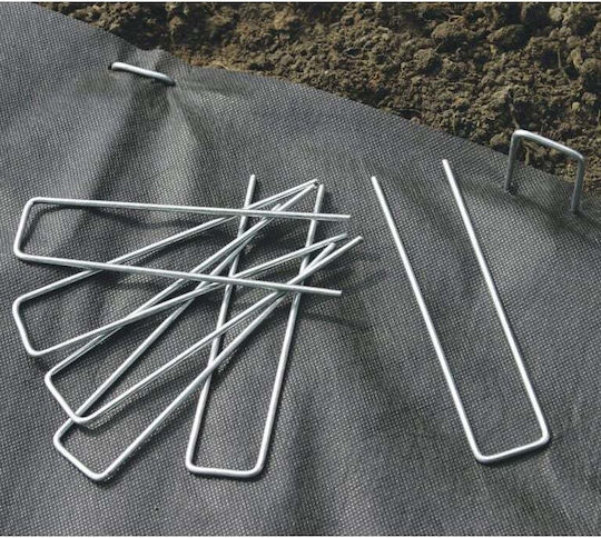Set 40 Metal Nails Fixing Weed Control Fabric 4x15cm