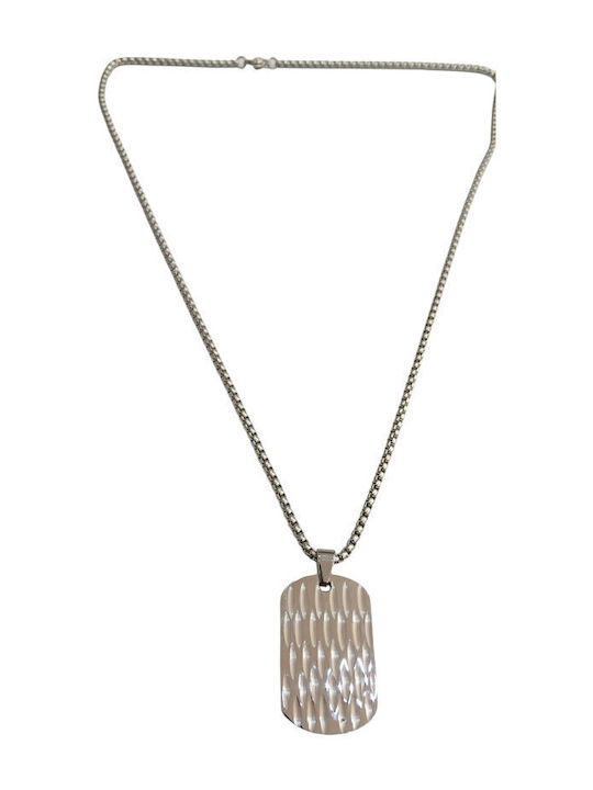 Kalliopi Silver Necklace ID Card Made of Steel