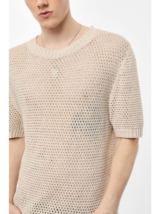 Πουλόβερ Κοντομάνικο Beige