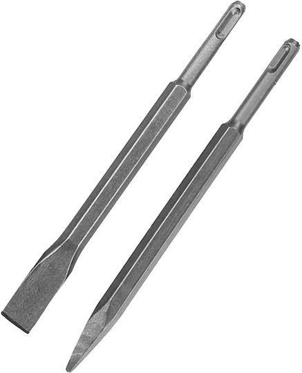 Set 4 Dălți Sds Cărămidă Beton Zola Lopată Lată Șanț Ascuțit Metal 14 X 250 X 20 40 Mm Gri