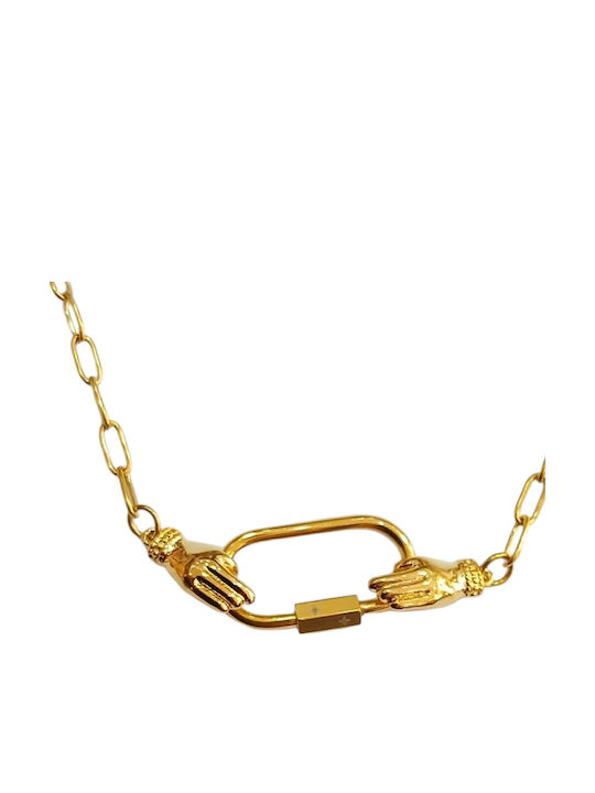Kalliopi Silver Necklace Made Of Gold Plated Steel
