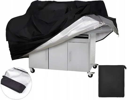 Grill Cover Black Waterproof Uv Resistant Drawstring Oxford 210d Material 95 X 100 X 65 Cm