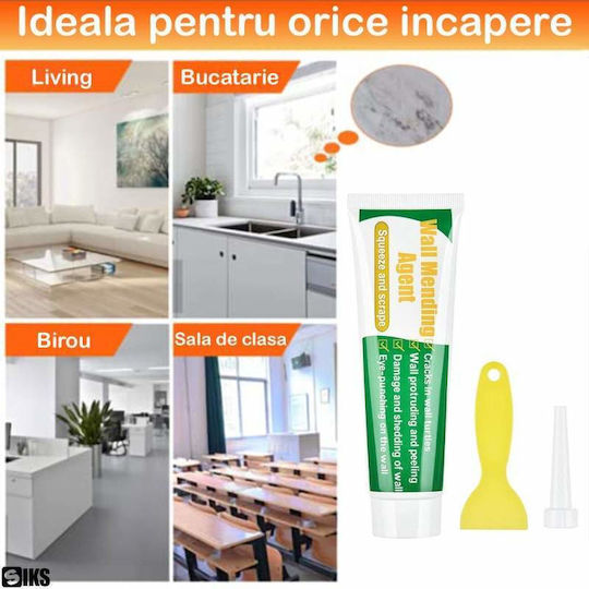 Set 2 X Siks Kit Reparare Pereți Pastă Autocolantă Reparare Uscare Rapidă Rezistentă la Apă și Murdărie Ideală pentru Repararea Găurilor Crăpăturilor Zgârieturilor pe Pereți 200 Ml Albă