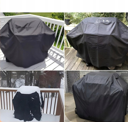 Grill Cover Black Waterproof Uv Resistant Drawstring Oxford 210d Material 95 X 100 X 65 Cm