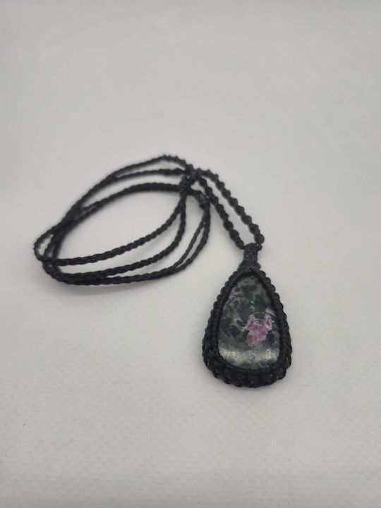 Makrame Halskette Rubin Zoisit – Verstellbares Handgefertigtes Schmuck Makrame Halskette Rubin Zoisit – Verstellbares Handgefertigtes Schmuck