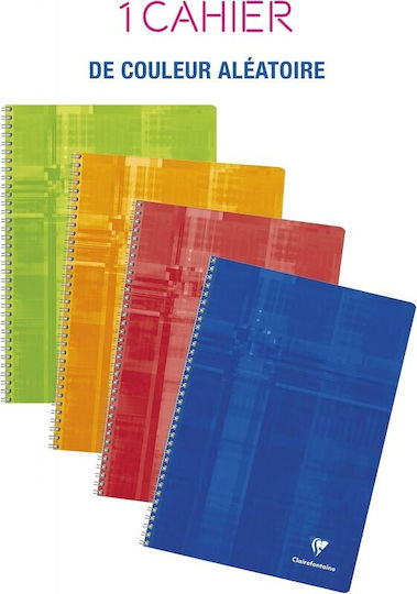 Clairefontaine Spiral Notebook A4 50 Sheets Ruled with Red Pen Case Red