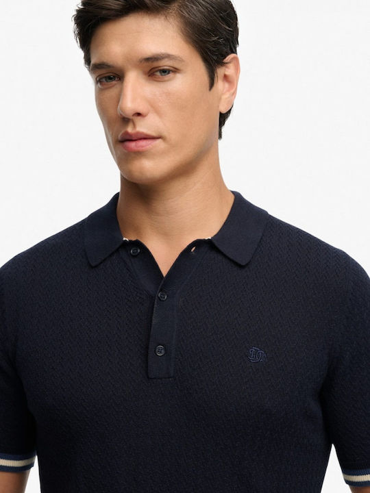 D2 Stud Polo Short Sleeve Blouse Classic Navy Stag