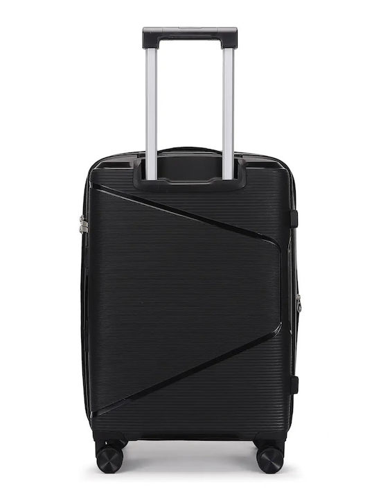 Amber Hard Black Travel Suitcases with 4 Wheels Set of 2 Pieces