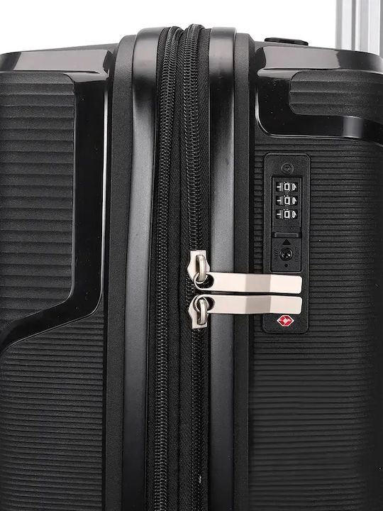 Amber Hard Black Travel Suitcases with 4 Wheels Set of 2 Pieces