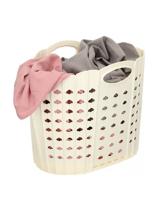 ikonka Coș De Rufe Plastic Pliabil 42x24x29cm Bej