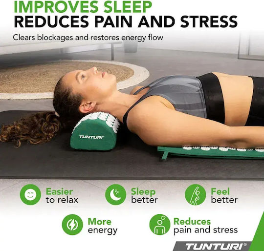 Tunturi Acupressure Massage Mat for Neck & Back Green