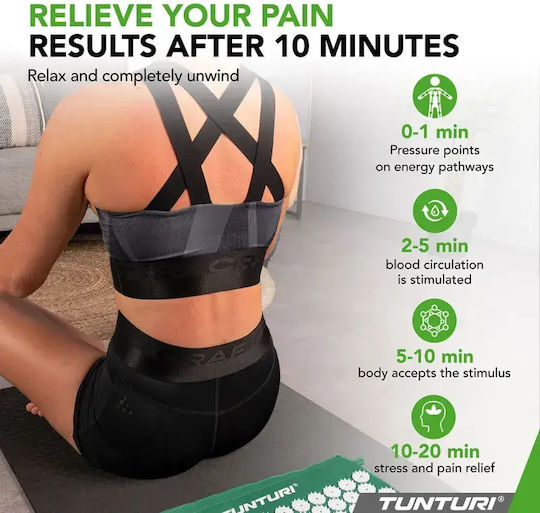 Tunturi Acupressure Massage Mat for Neck & Back Green
