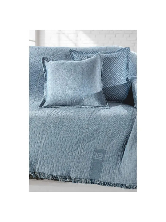 Guy Laroche Soho Sofa Throw 2 Sides Chenille 180x250cm Blue