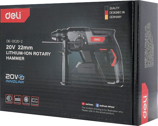 Deli Rotary Hammer Excavator Battery Brushless 20V Solo with SDS Plus Socket DE-DC20-2