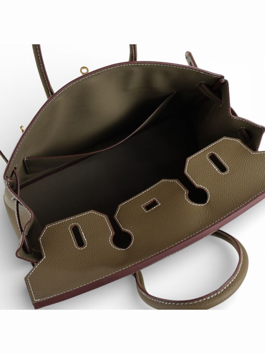 Passaggio Leder Damenhandtasche Handtasche Taupe