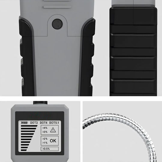 Tester Auto Pentru Verificarea Calității Lichidului de Frână Compatibil Dot 3 4 5.1 Ecran Lcd Alimentat cu Baterie 15.6 X 5.5 X 2.4 Cm Gri