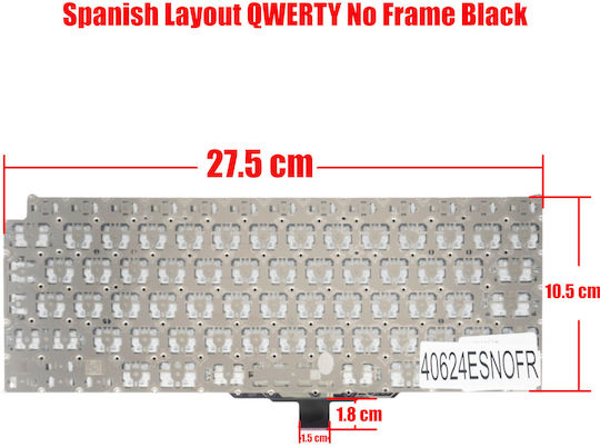 Spanish Laptop Keyboard Apple Macbook Air Retina A2179 2020 EMC 3302 MWTJ2GR/A MWTJ2LL/A MVH22LL/A ES Without Frame Black Cod.40624esnofr
