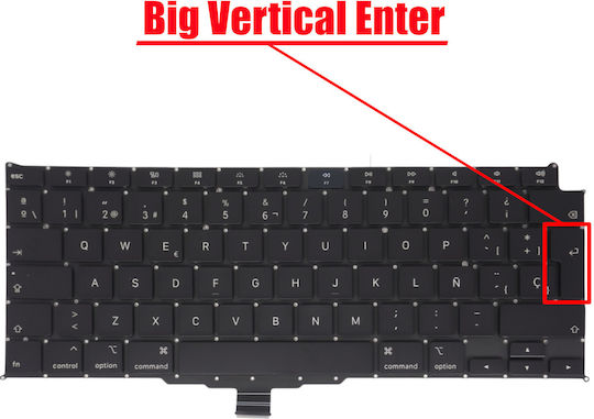 Spanish Laptop Keyboard Apple Macbook Air Retina A2179 2020 EMC 3302 MWTJ2GR/A MWTJ2LL/A MVH22LL/A ES Without Frame Black Cod.40624esnofr